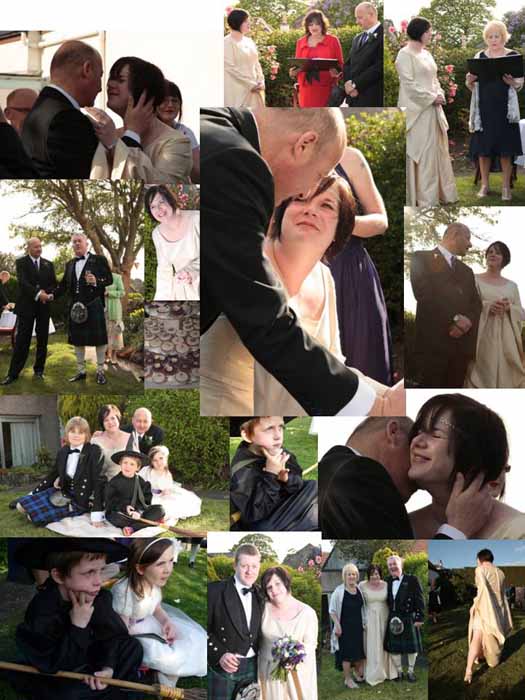 A collage of the wedding day on 2-5-2009